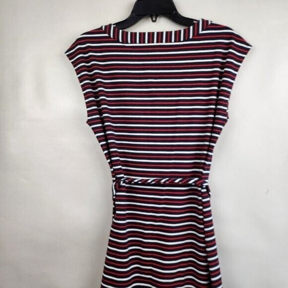 Tommy Hilfiger Womens T-Shirt Dress Small Navy Striped Short Sleeve Nautical - Picture 5 of 7